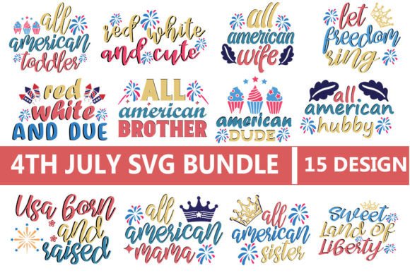4th July Quote SVG Bundle: Graphics for Crafts