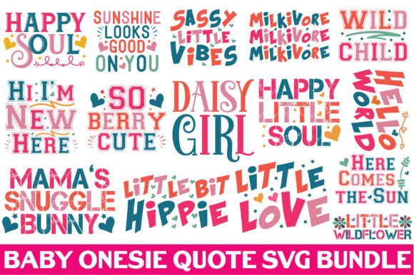 Baby Onesie Quote SVG Bundle: Graphics for Crafts & Brand Storytelling
