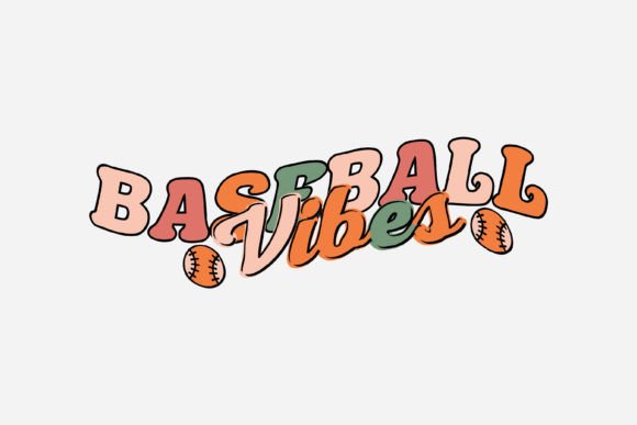 Baseball Vibes Retro Baseball Quote SVG for Crafts & Graphics
