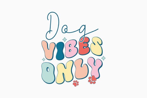 Dog Vibes Retro Dog Quote SVG Design