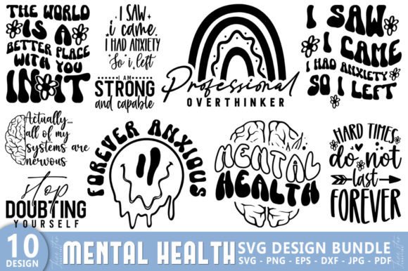 Mental Health Quote SVG Design Bundle: Graphics for Crafts & Branding