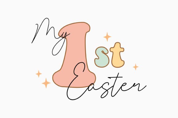 My 1st Easter Retro Easter Quote Svg: Graphics for Crafts & Content