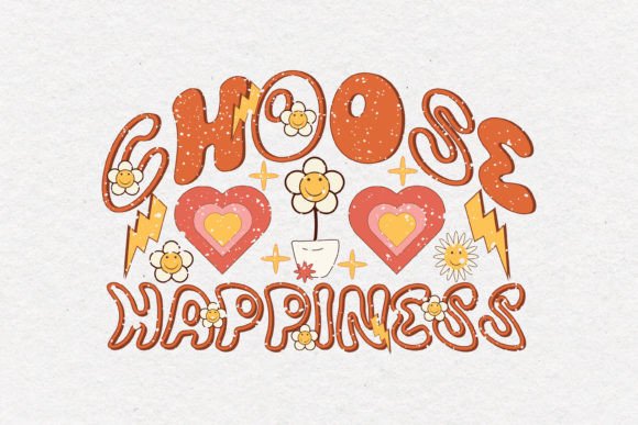 Retro Choose Happiness SVG Graphics for Crafts Brands