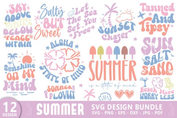Summer Beach Quote SVG Design Bundle: Graphics for Crafts