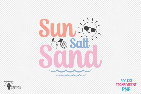 Sun Salt Summer Beach Quote SVG Design for Crafts & Graphics